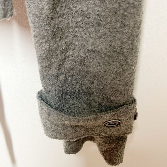 Free People Cinch Front Draped Hoodie Jacket Wool Grey Sweater Jacket Sz S - Picture 5 of 8